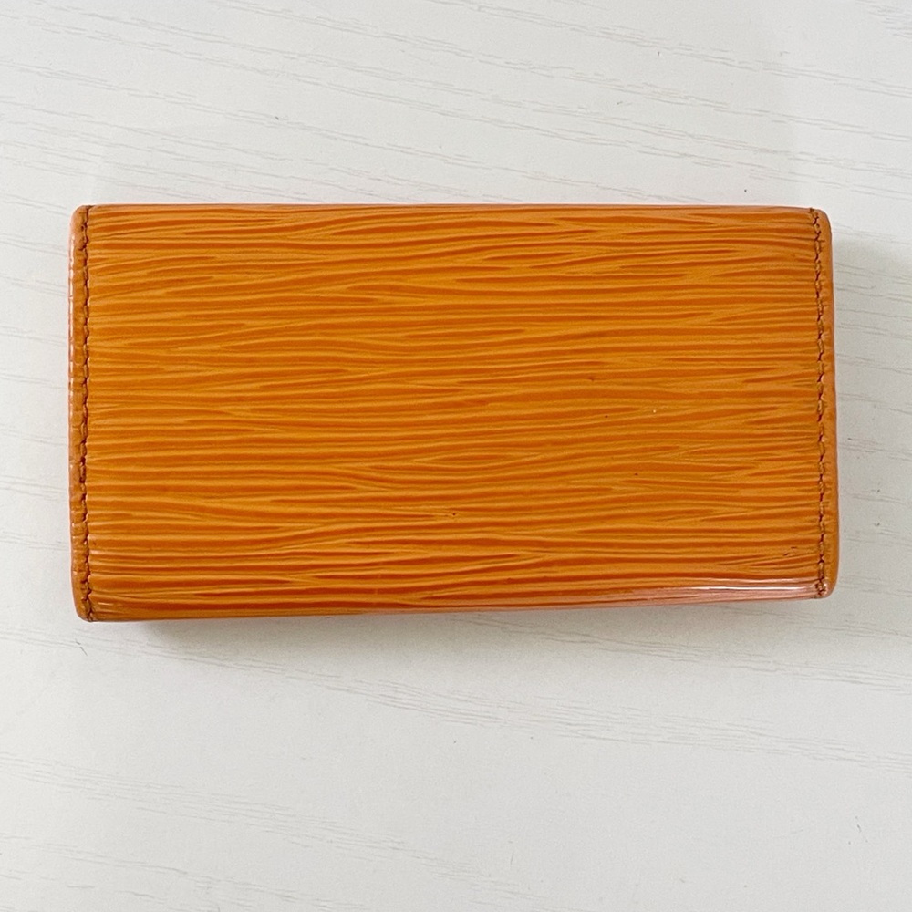 Louis Vuitton orange epi leather four key ring wallet case vintage - Picture 2 of 11